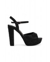 20107 Women Evening Platforms Slingback High Heels in Black